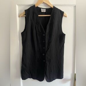 Vintage 90s Evidence button up best with florals and vine details Size S/M